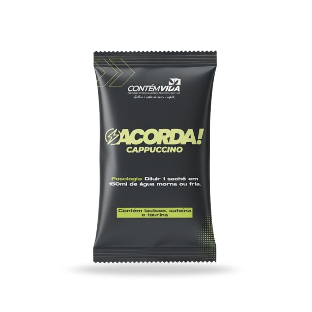 Acorda! Cappuccino 30 Sachês - Energia com Sabor e Praticidade