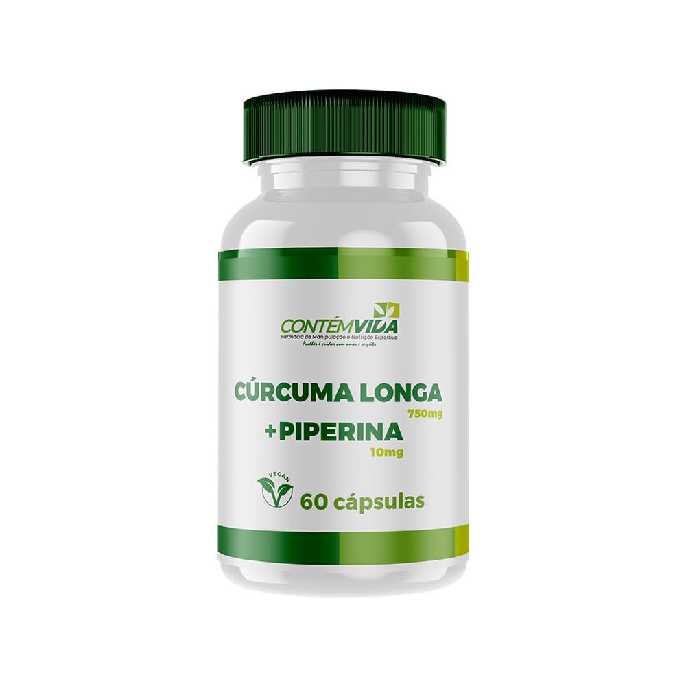 Cúrcuma Longa (95% Curcumina) 750mg + Piperina 10mg | 30 doses