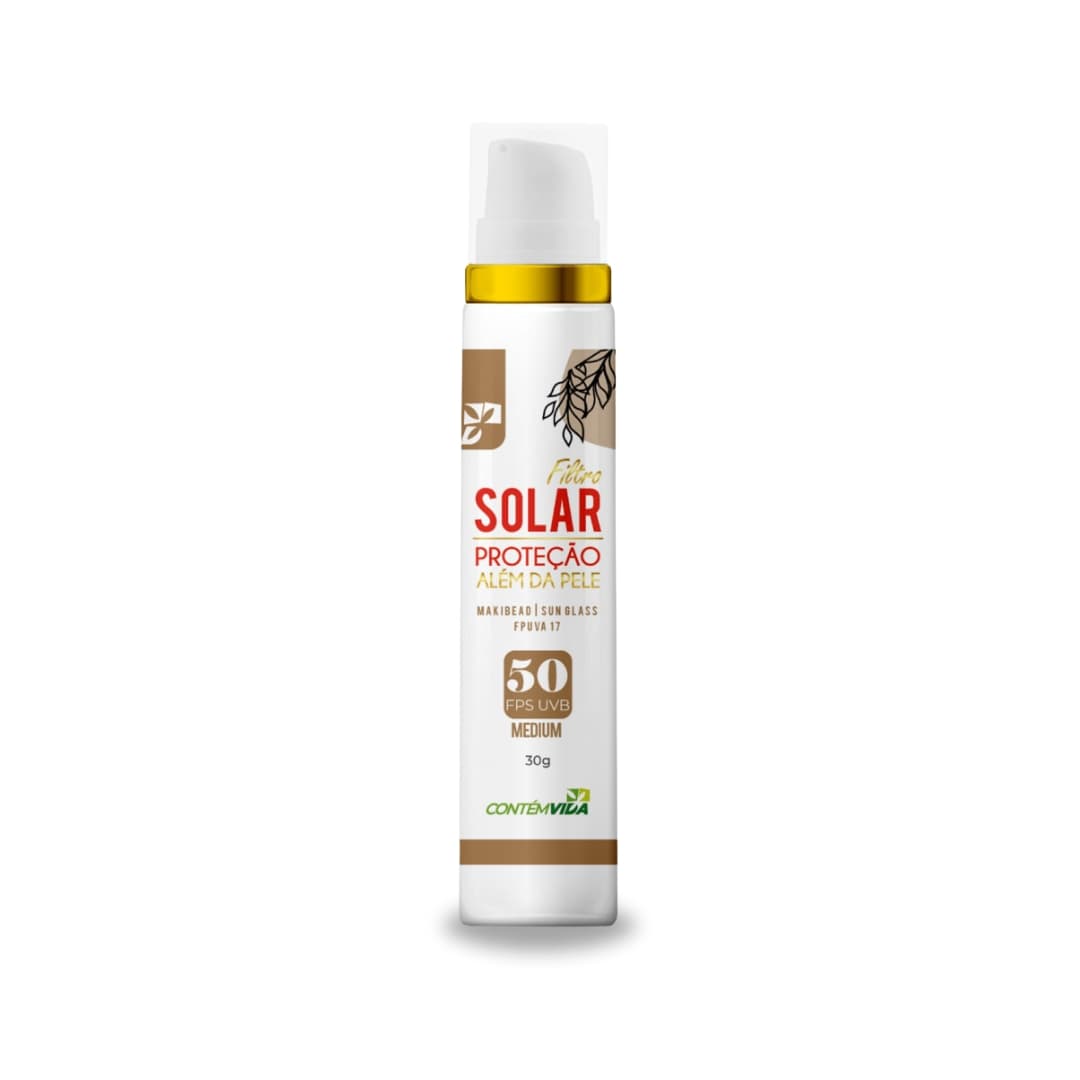 Filtro Solar Sun Glass | FPS 50 UVB | Cor Medium (Bege)