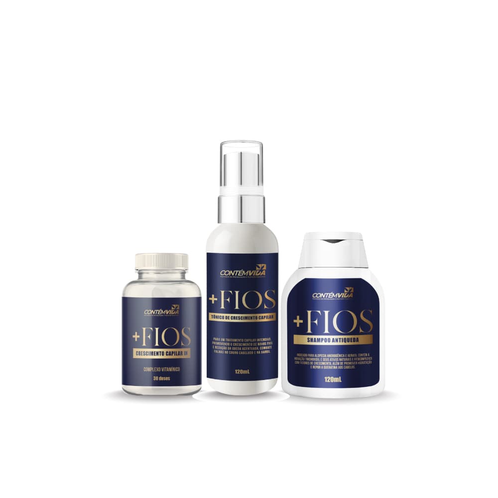 Kit Mais Fios | Cápsulas + Shampoo + Minoxidil
