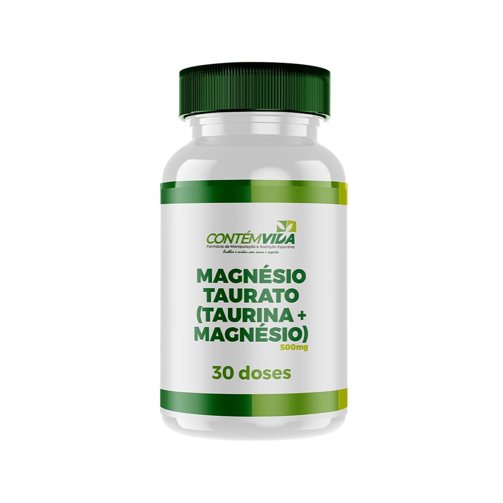 Magnésio Taurato (Taurina + Magnésio) 500mg | 30 doses