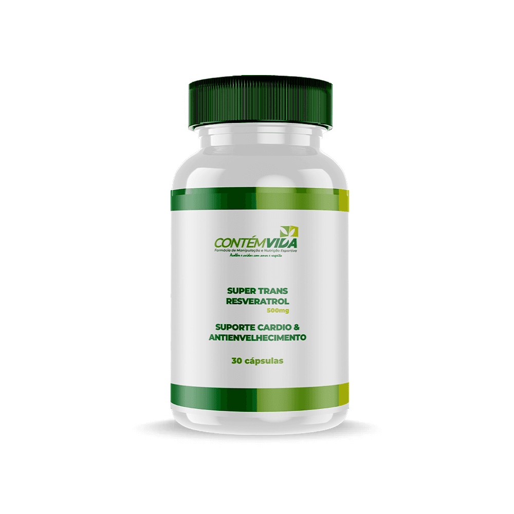 Super Trans Resveratrol 500mg | Suporte Cardio & Antienvelhecimento | 30 doses