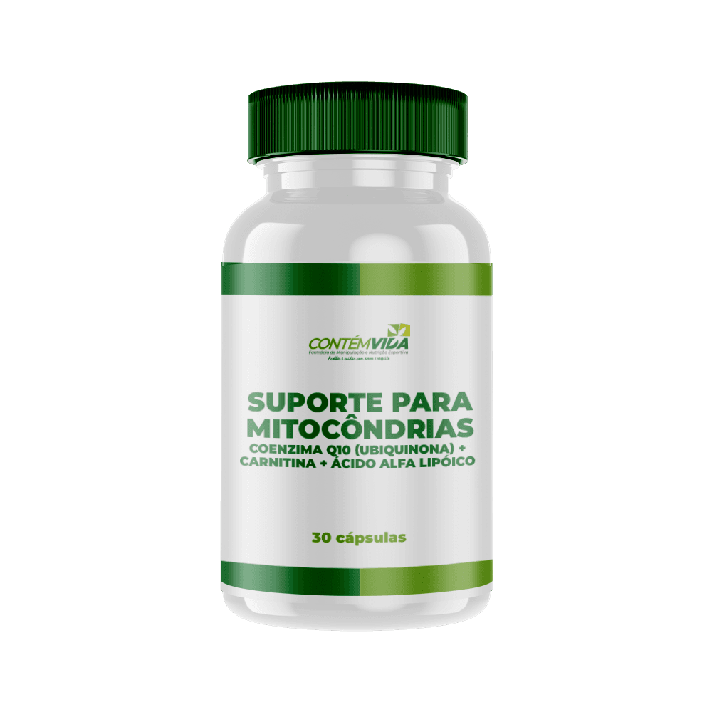 Suporte para Mitocôndrias| Coenzima Q10 (Ubiquinona) + Carnitina + Ácido Alfa Lipóico | 30 cápsulas