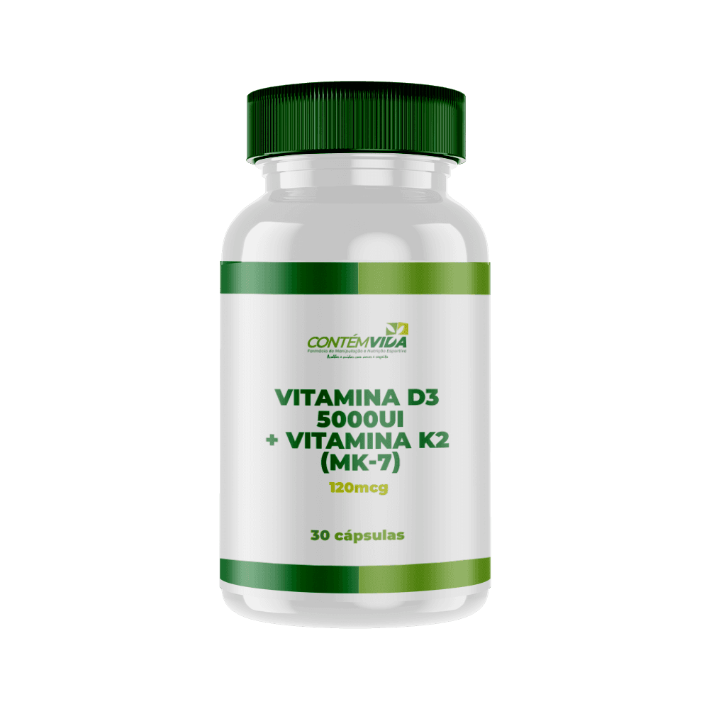 Vitamina D3 5000UI + Vitamina K2 (Mk-7) 120mcg | 30 cápsulas