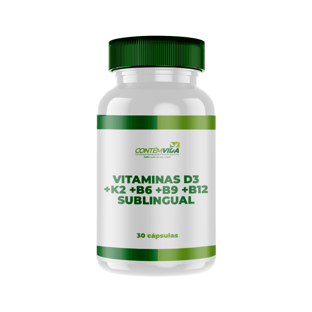 Vitaminas D3 + K2 + B6 + B9 + B12 Sublingual | 30 cápsulas